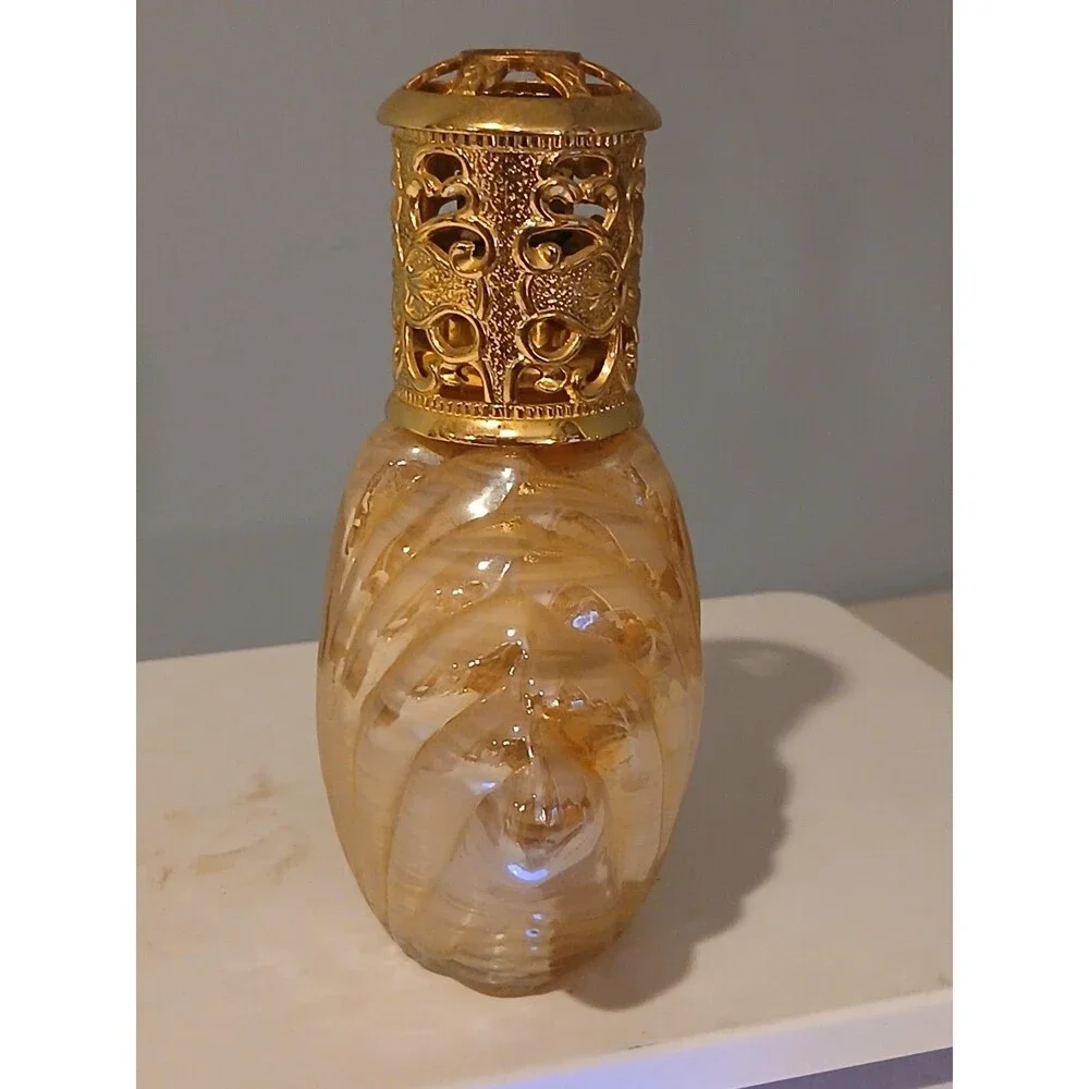 Vtg seashell Shaped art glass fragrance catalytic lamp Marta Harff Perfumum